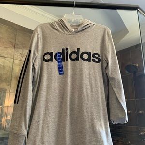 Youth grey Adidas Hooded light weight shirt - size large 14/16